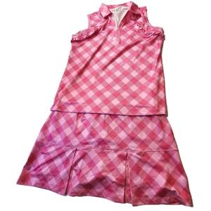 Court Haley Womens Outfit for Tennis Pickleball Golf Top & Skort Sz Medium Pink